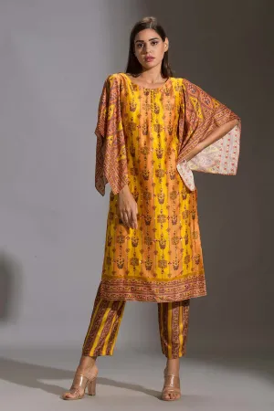 Yellow Printed Kurta & Pant Set