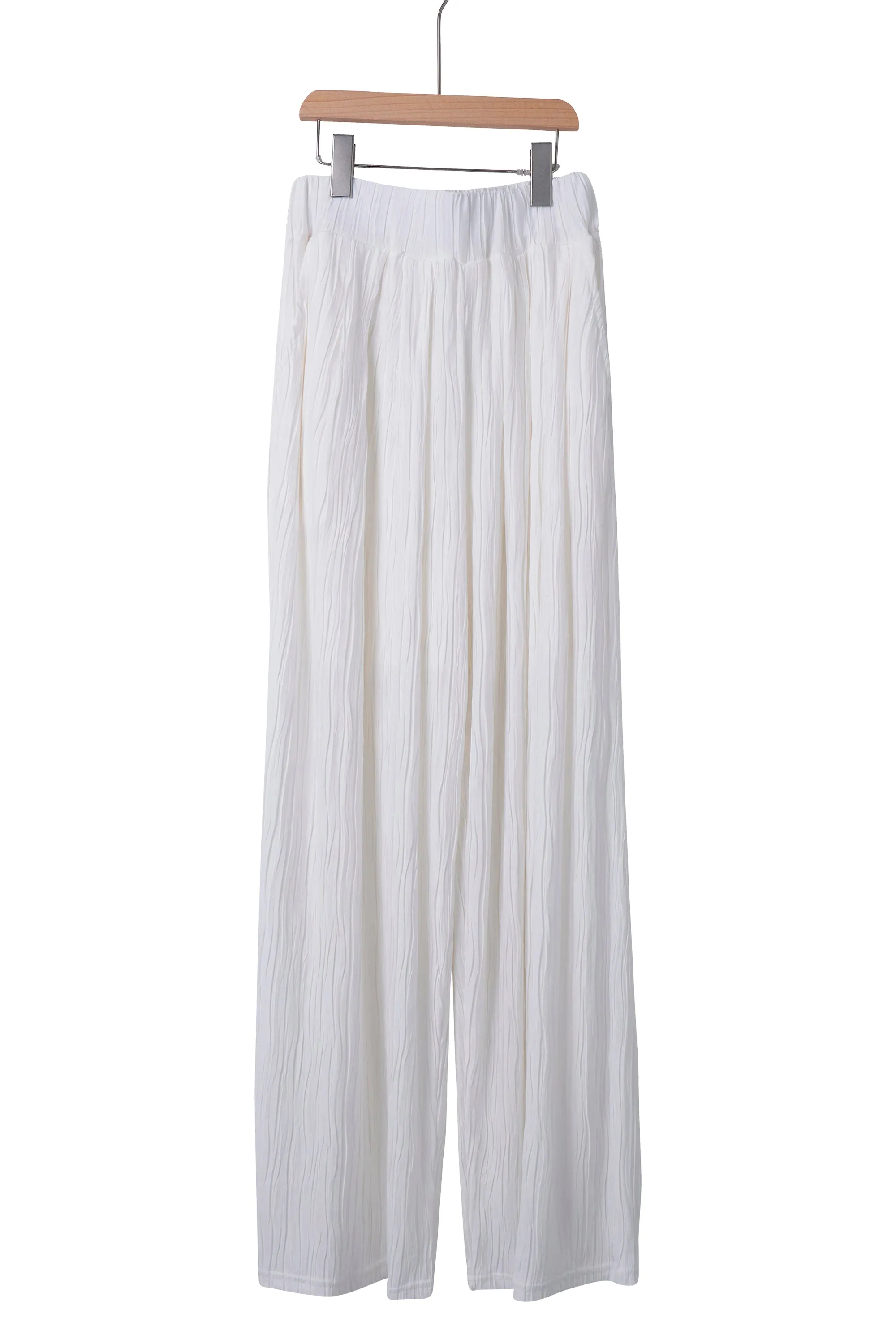 Yena Plisse Wide Leg Pants