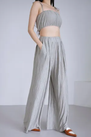 Yena Plisse Wide Leg Pants