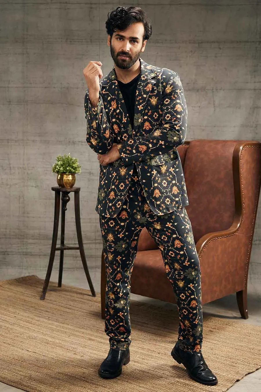 Zahra Printed Blazer & Pant Set