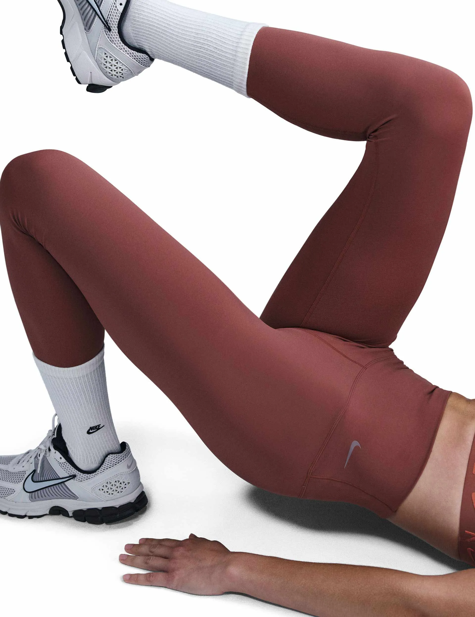Zenvy High Waisted 7/8 Leggings - Red Sepia/Black