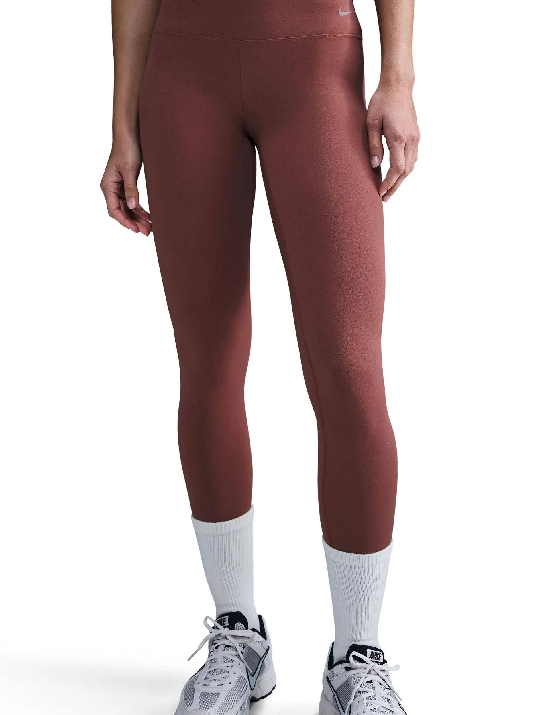 Zenvy High Waisted 7/8 Leggings - Red Sepia/Black