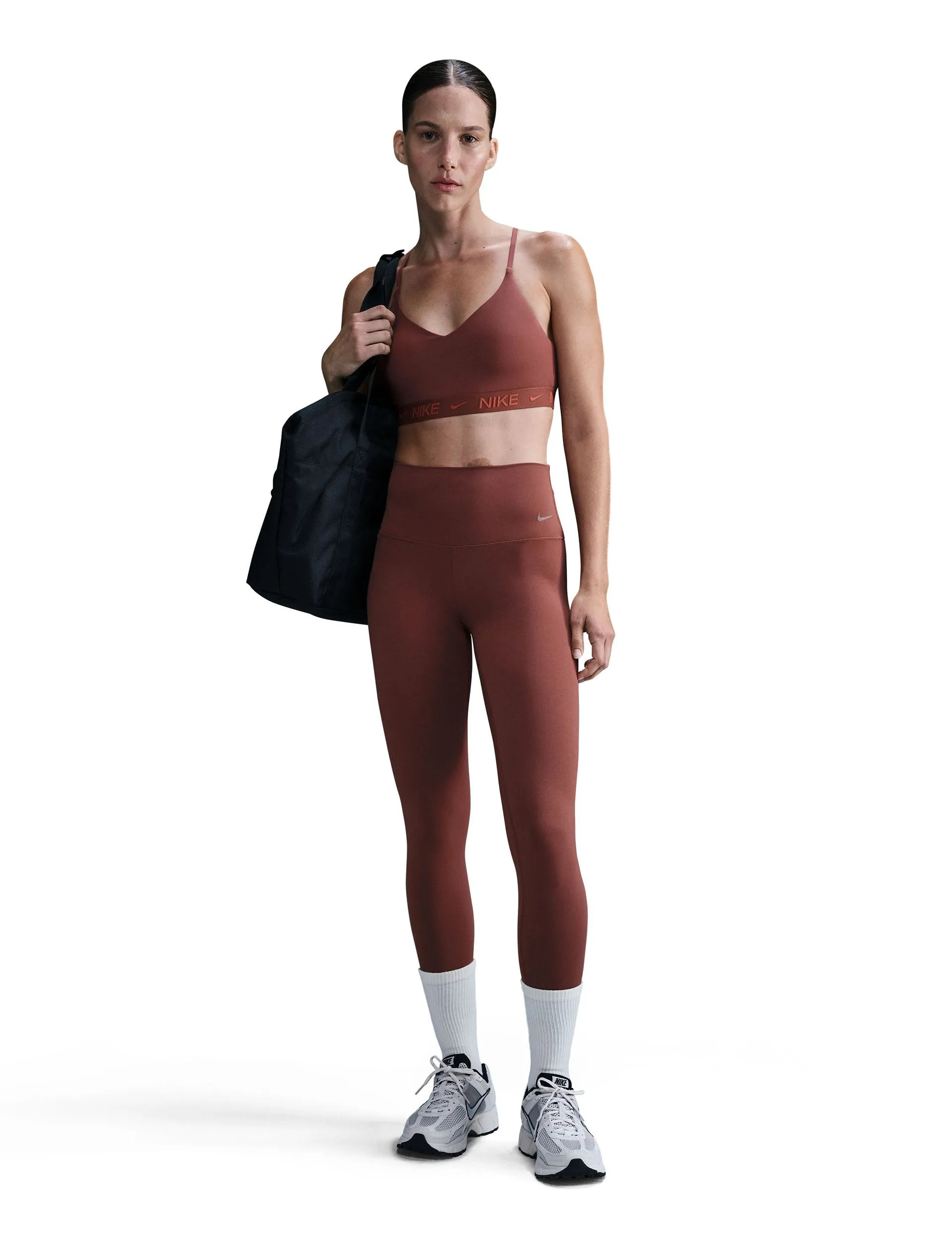 Zenvy High Waisted 7/8 Leggings - Red Sepia/Black