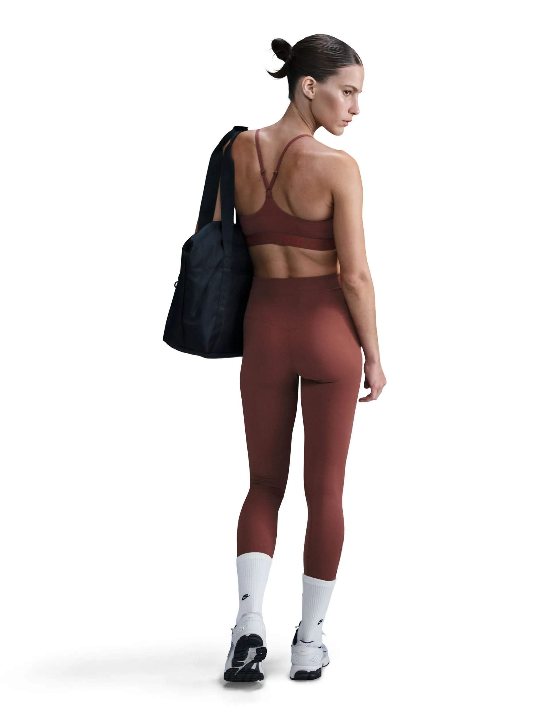 Zenvy High Waisted 7/8 Leggings - Red Sepia/Black